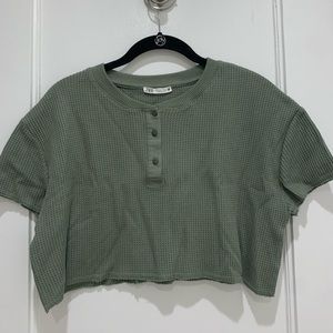 NWOT Zara Green Crop Top